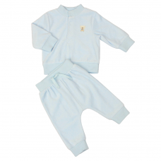 G13014: Baby Boys  Velour 2 Piece Outfit (0-9 Months)